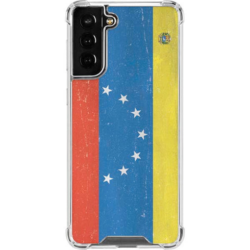 Venezuela Flag Distressed Galaxy S21 FE Clear Case
